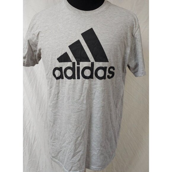 Adidas Golf Mens XL Grey Spellout Short Sleeve Crew Neck Graphic Adult Tee - Picture 1 of 10